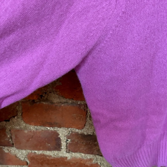 J. Crew Cropped Fit Cashmere Sweater in Dahlia Purple - Picture 4 of 8
